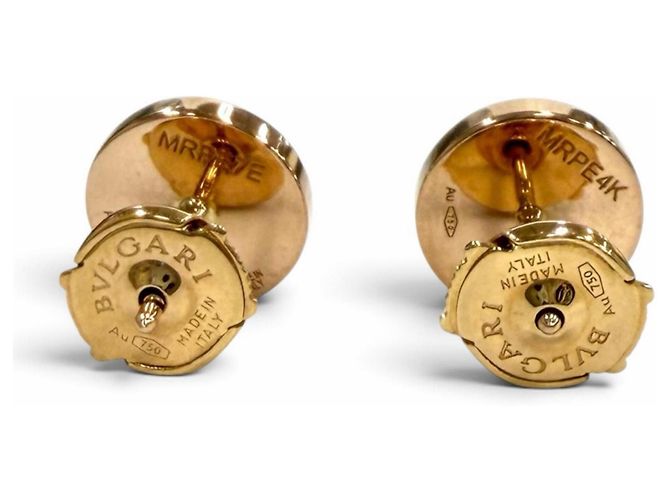 Bulgari Orecchini a lobo Bvlgari in oro rosa 18K con madreperla Bianco D'oro - vista 3