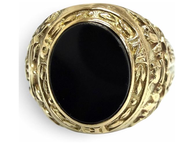 Autre Marque Anello a fascia Tiffany & Co. Vintage 14K Onyx D'oro - vista 5