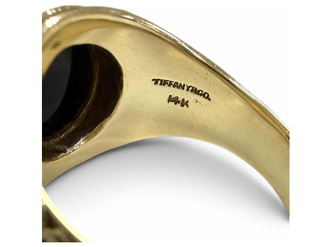 Autre Marque Anello a fascia Tiffany & Co. Vintage 14K Onyx D'oro - vista 6