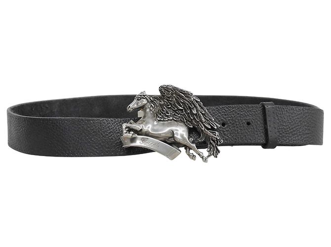 Gucci 256262 Ledergürtel mit Pegasus-Schnalle Schwarz - Ansicht 2