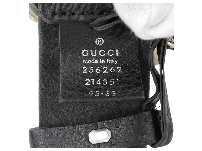 Gucci 256262 Ledergürtel mit Pegasus-Schnalle Schwarz - Ansicht 8