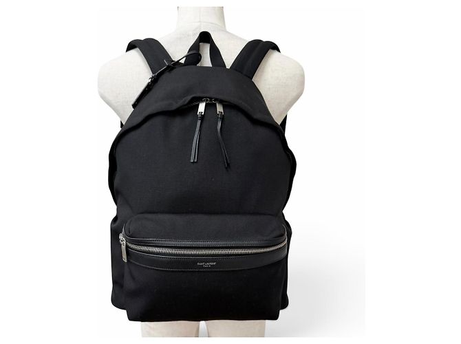 Autre Marque Zaino Yves Saint Laurent in tela e pelle nera Nero - vista 3