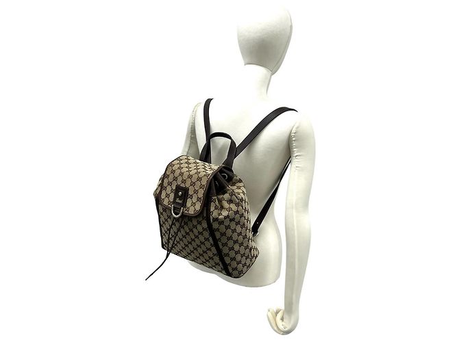 Gucci Abbey GG Canvas Leather Backpack Brown - view 2
