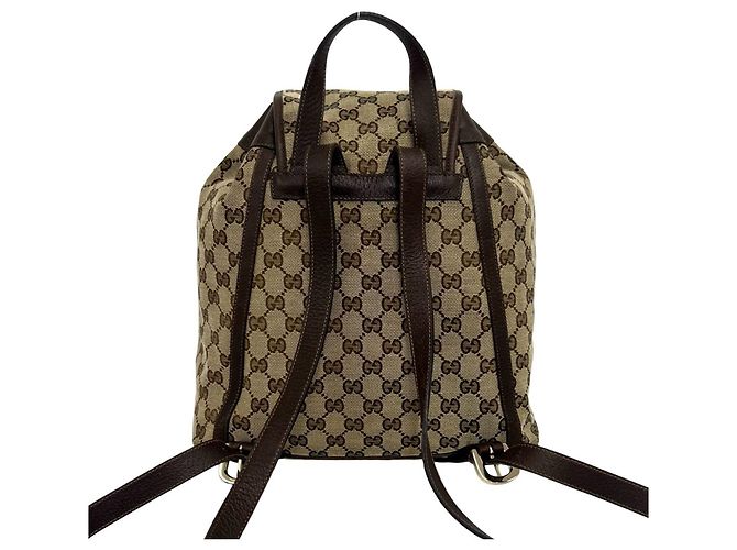 Gucci Abbey GG Canvas Leather Backpack Brown - view 3