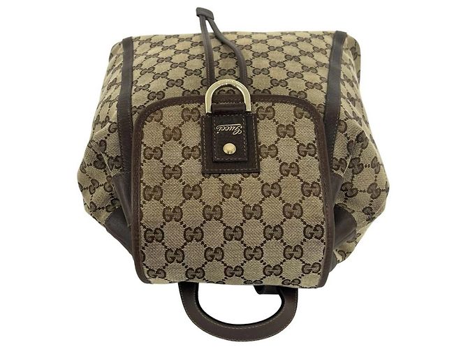 Gucci Abbey GG Canvas Leather Backpack Brown - view 4