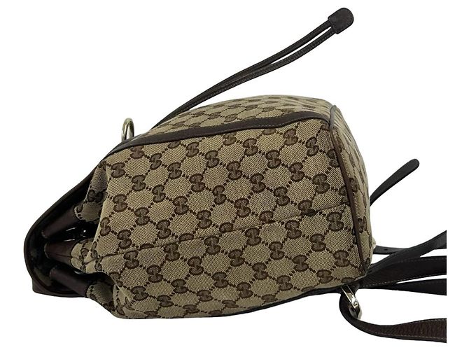 Gucci Abbey GG Canvas Leather Backpack Brown - view 5