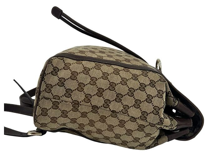 Gucci Abbey GG Canvas Leather Backpack Brown - view 6