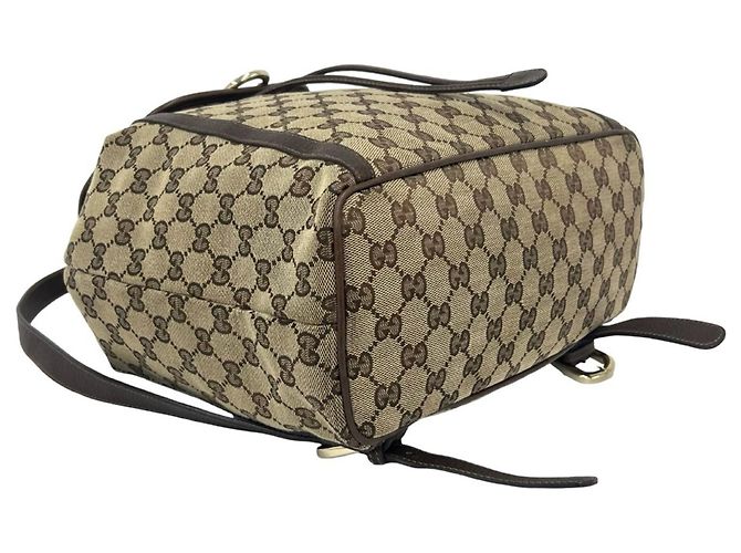 Gucci Abbey GG Canvas Leather Backpack Brown - view 7