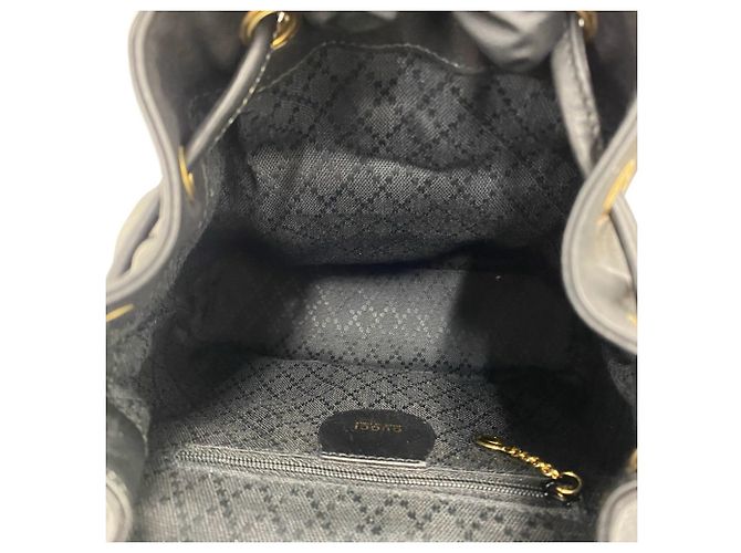Bamboo GUCCI Vintage Bambus-Leder-Rucksack Schwarz - Ansicht 9