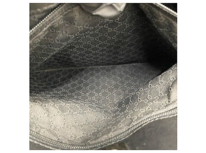GUCCI Sherry Line Mini-Tote-Tasche aus Leder Braun Schwarz Beige - Ansicht 10