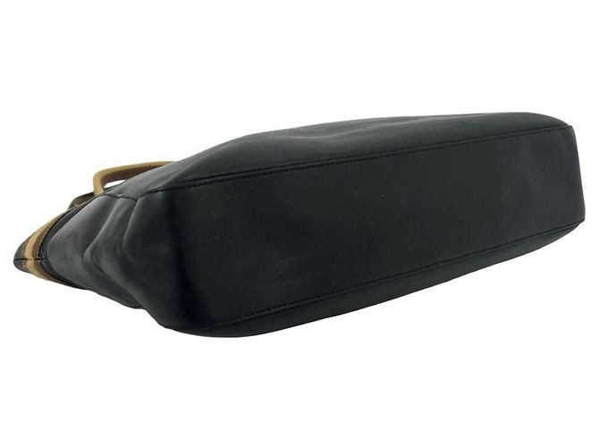 GUCCI Sherry Line Mini-Tote-Tasche aus Leder Braun Schwarz Beige - Ansicht 7
