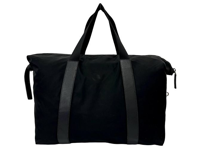 Borsa Boston Prada in nylon Tessuto Pocono e pelle Saffiano Nero - vista 3