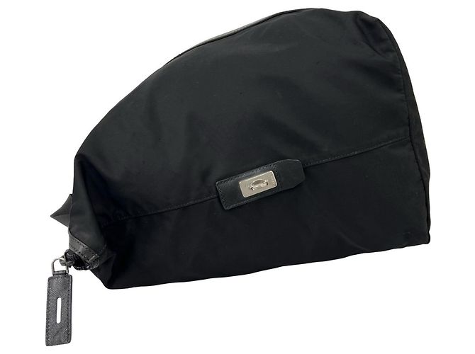 Borsa Boston Prada in nylon Tessuto Pocono e pelle Saffiano Nero - vista 5