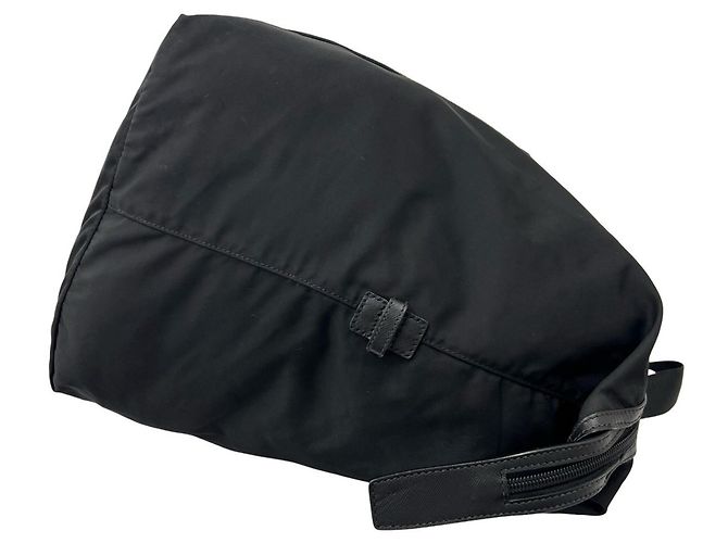 Borsa Boston Prada in nylon Tessuto Pocono e pelle Saffiano Nero - vista 6