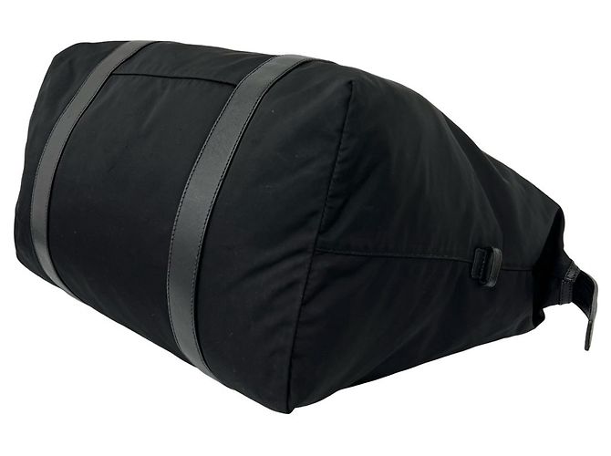 Borsa Boston Prada in nylon Tessuto Pocono e pelle Saffiano Nero - vista 8