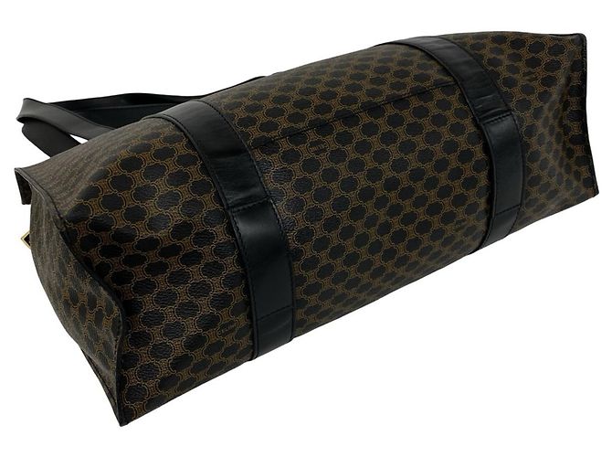 Céline Sac cabas en cuir CELINE Vintage Macadam Blazon Pattern Marron Noir - vue 7