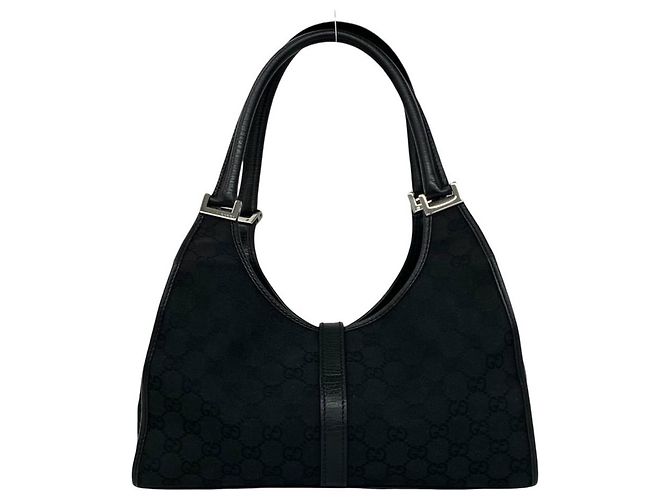 Borsa Gucci Jackie nera in pelle e tela Nero - vista 3