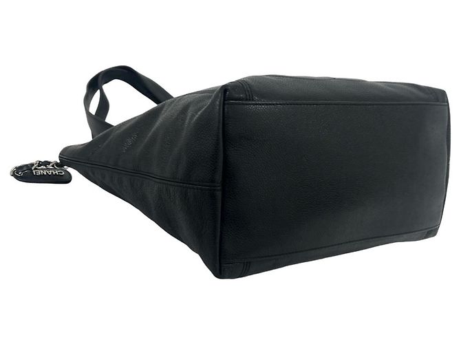 Borsa Tote Chanel Vintage Coco Mark Stitch in pelle caviar Nero - vista 7