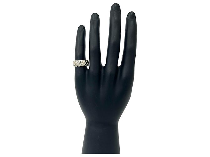 Autre Marque Anello largo vintage con scanalature a spirale Tiffany & Co. Argento - vista 2