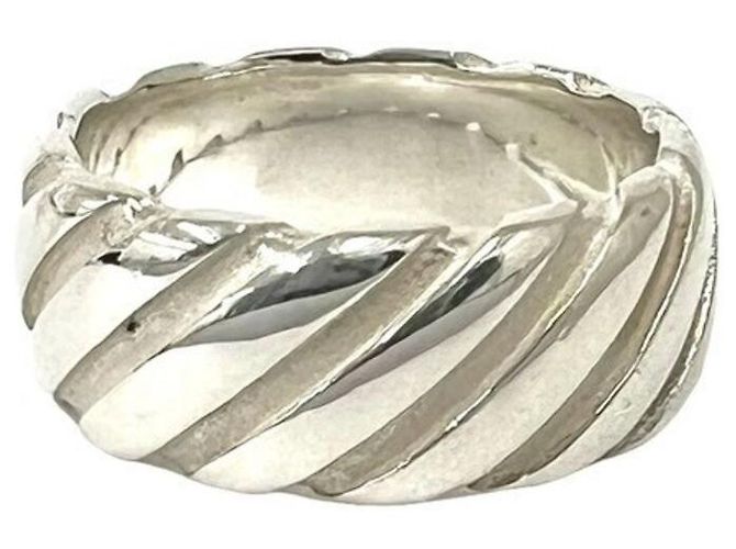Autre Marque Anello largo vintage con scanalature a spirale Tiffany & Co. Argento - vista 4