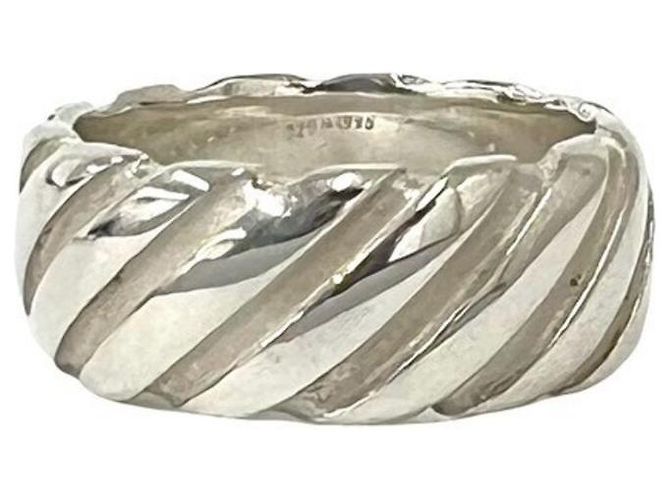 Autre Marque Anello largo vintage con scanalature a spirale Tiffany & Co. Argento - vista 6