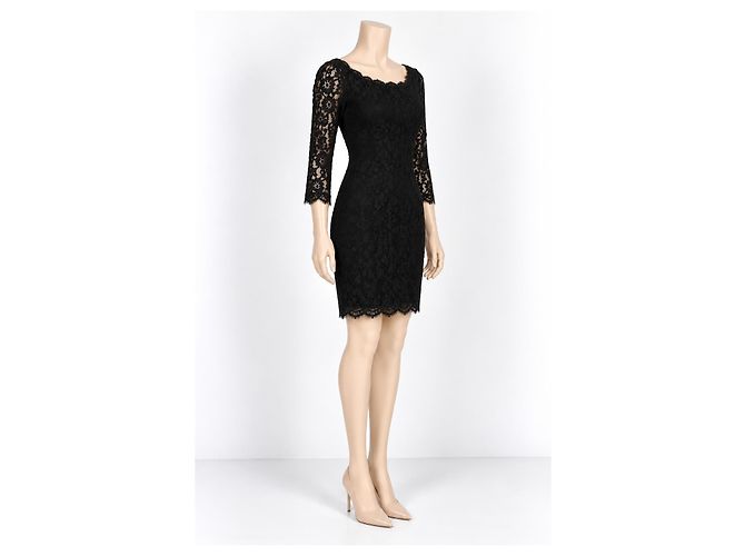 Diane von Furstenberg Zarita Spitzenkleid Schwarz - Ansicht 2
