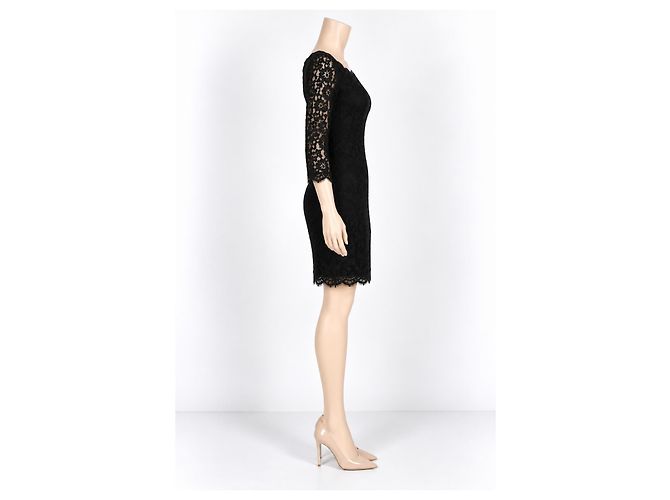 Diane von Furstenberg Zarita Spitzenkleid Schwarz - Ansicht 3