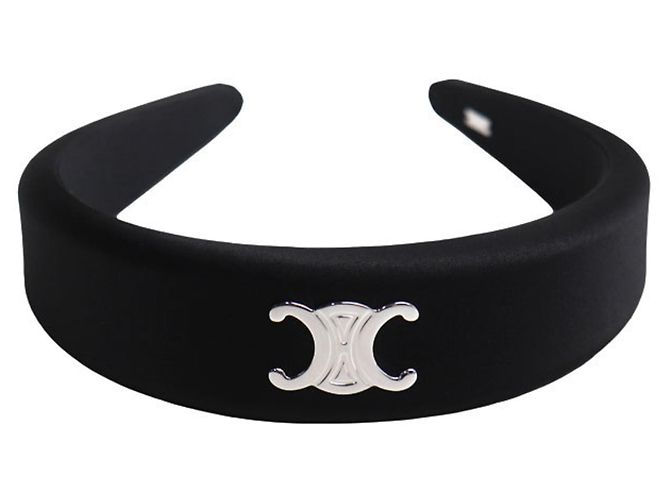 Diadema de seda Céline negra Negro - vista 2
