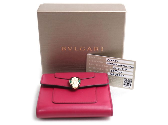 Bulgari Bvlgari Serpenti Forever Compact Tri-fold Wallet Pink Purple - view 10