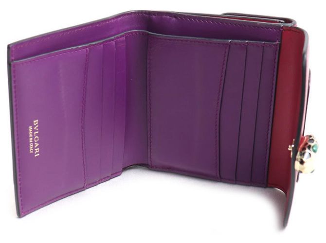Bulgari Bvlgari Serpenti Forever Compact Tri-fold Wallet Pink Purple - view 3