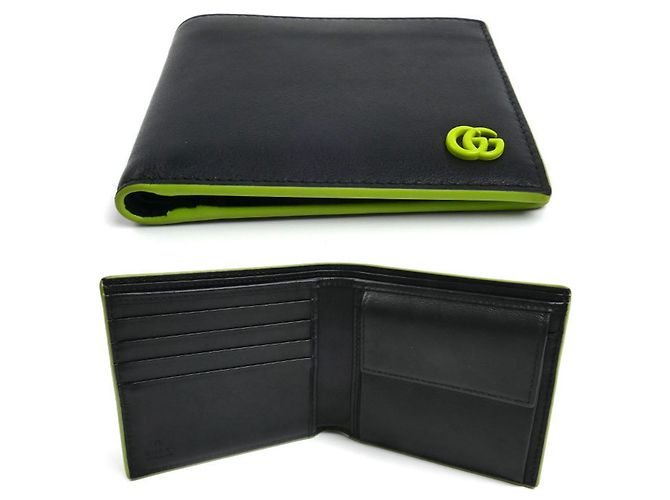 Portafoglio bi-fold Gucci Double G Petite Marmont Nero - vista 3