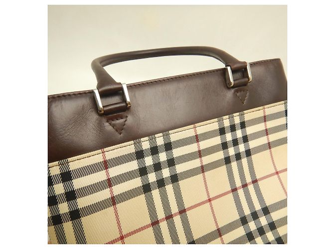 Borsa Burberry Nova Check Marrone - vista 12