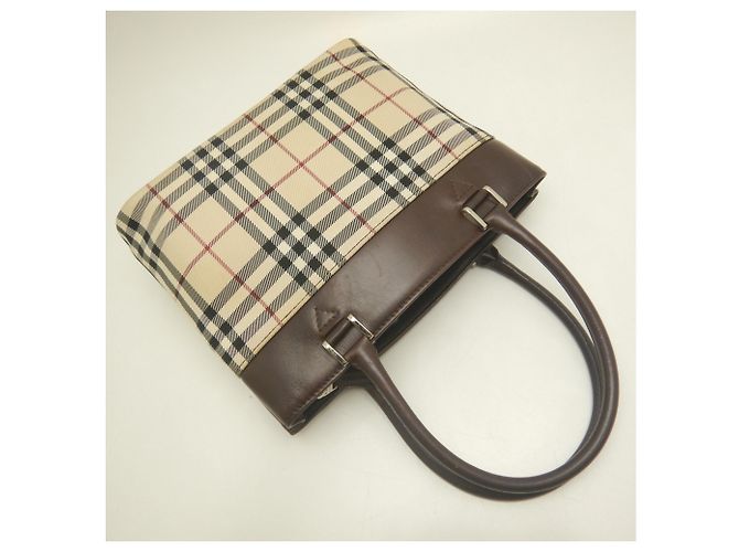 Borsa Burberry Nova Check Marrone - vista 3