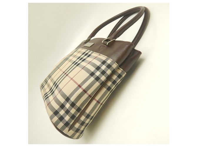Borsa Burberry Nova Check Marrone - vista 5