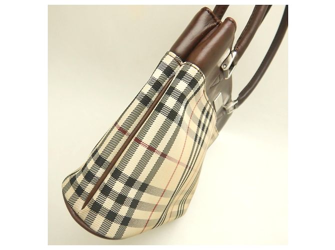 Borsa Burberry Nova Check Marrone - vista 7