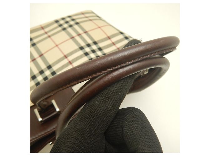 Borsa Burberry Nova Check Marrone - vista 8