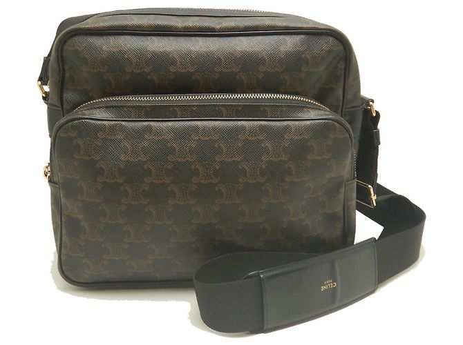 Céline Bolsa Messenger Celine Castanho Escuro - vista 2