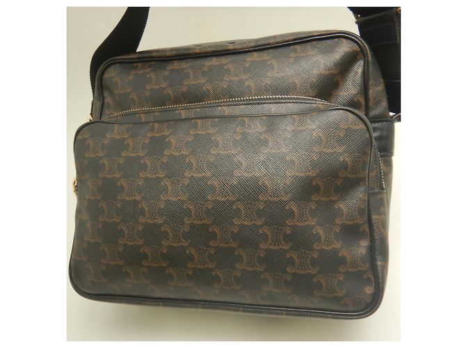 Céline Bolsa Messenger Celine Castanho Escuro - vista 7