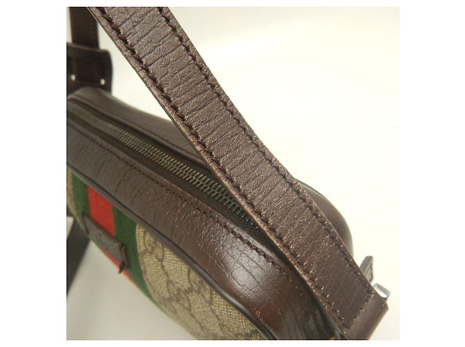 Borsa a tracolla Gucci in tela GG Supreme e pelle Marrone - vista 11