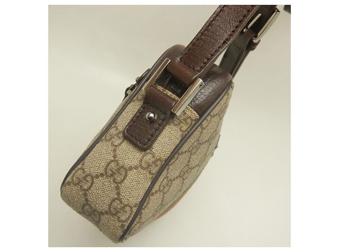 Borsa a tracolla Gucci in tela GG Supreme e pelle Marrone - vista 12