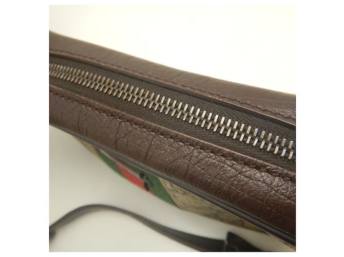 Borsa a tracolla Gucci in tela GG Supreme e pelle Marrone - vista 15