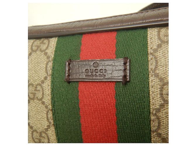 Borsa a tracolla Gucci in tela GG Supreme e pelle Marrone - vista 16