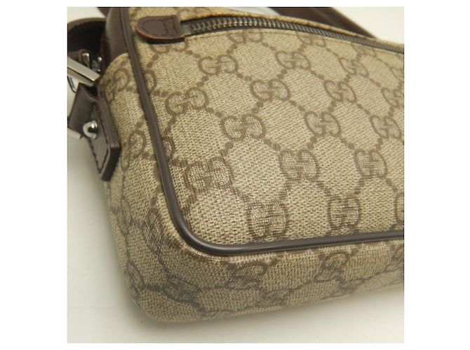 Borsa a tracolla Gucci in tela GG Supreme e pelle Marrone - vista 17