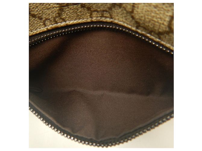 Borsa a tracolla Gucci in tela GG Supreme e pelle Marrone - vista 18
