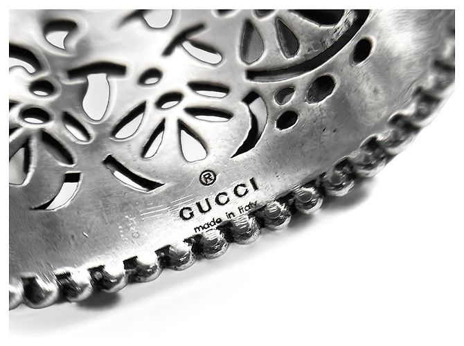 Anel GUCCI com detalhe Interlocking e cristais Preto Prata - vista 5