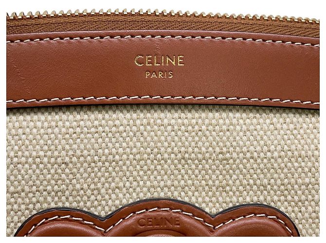Céline Bolso de mano Celine Triomphe Canvas Beige - vista 10