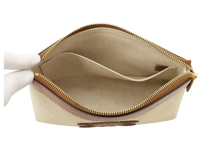 Céline Bolso de mano Celine Triomphe Canvas Beige - vista 4