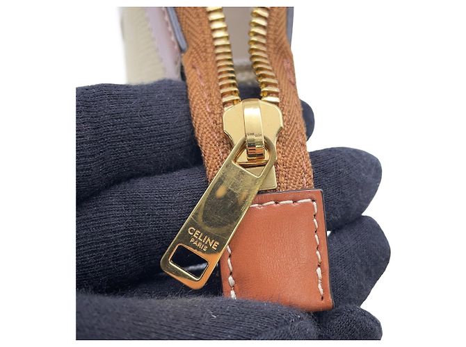 Céline Bolso de mano Celine Triomphe Canvas Beige - vista 8