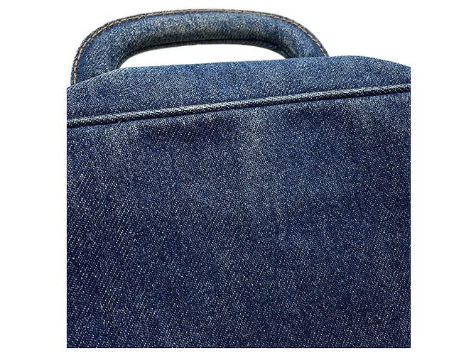 Vanity Borsa Chanel Coco Mark in denim blu - vista 11