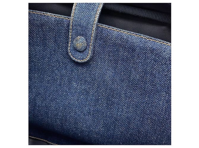 Vanity Borsa Chanel Coco Mark in denim blu - vista 12